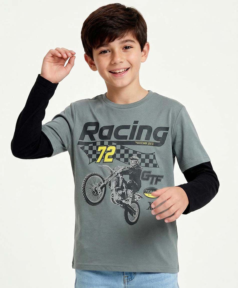 Remera ni&ntilde;o estampado racing