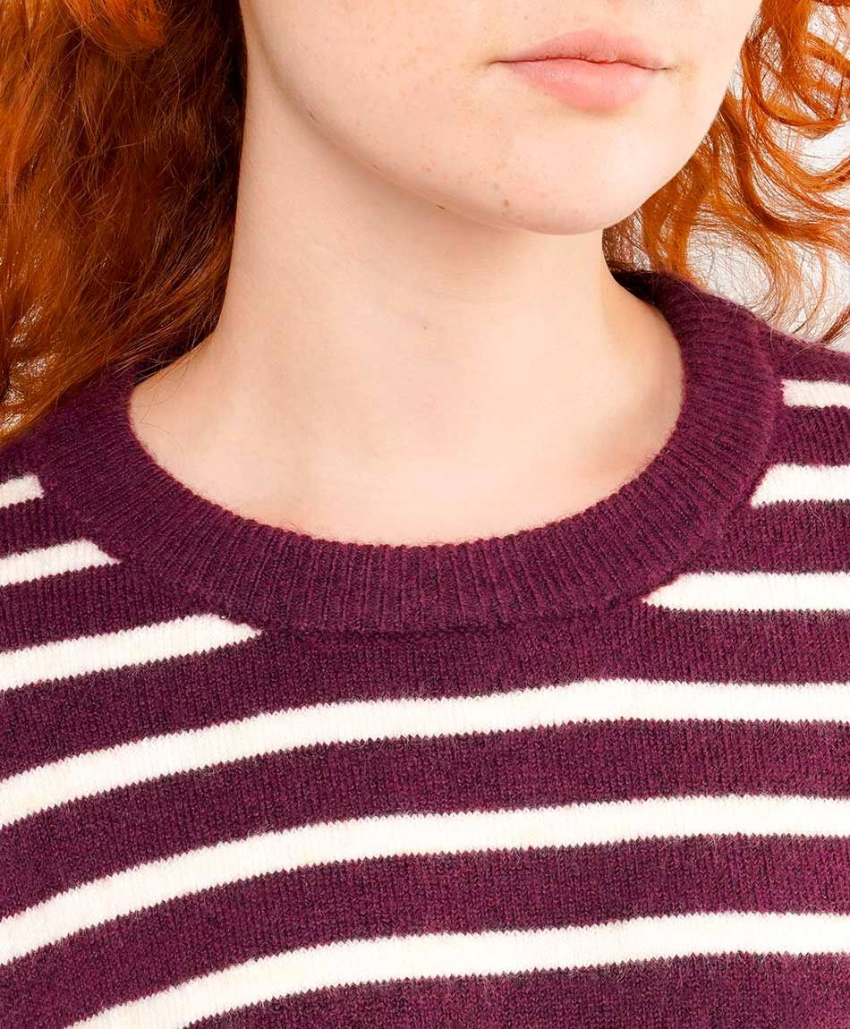 Sweater mujer lineas horizontales white