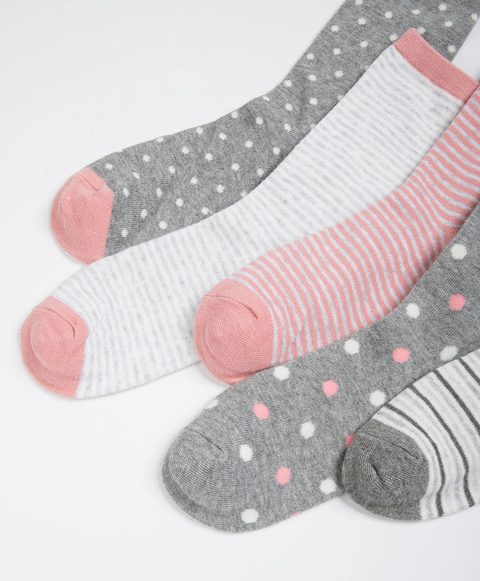 Pack 5 calcetines mujer rayas y l&iacute;neas