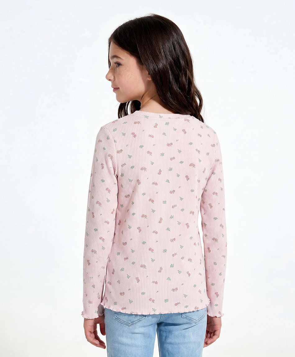 Remera ni&ntilde;a cereza pink