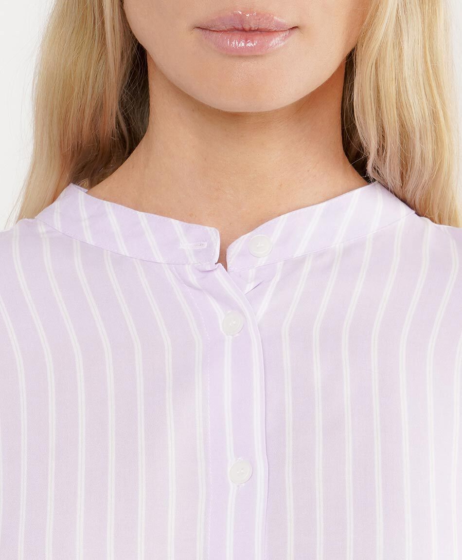 Camisa mujer l&iacute;neas cuello mao