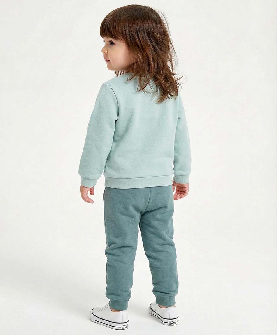 Set buzo beb&eacute; frase verde