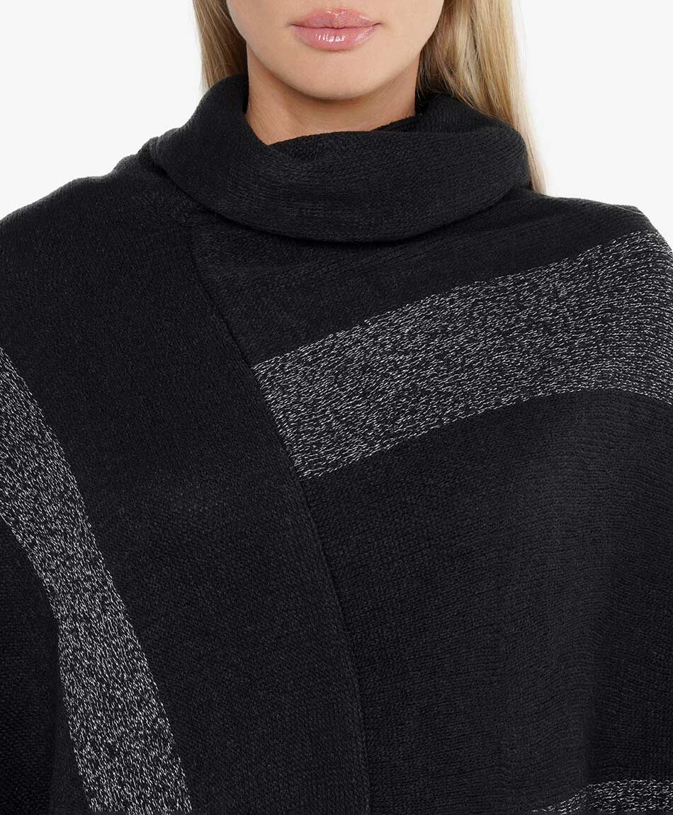 Poncho mujer bicolor lurex