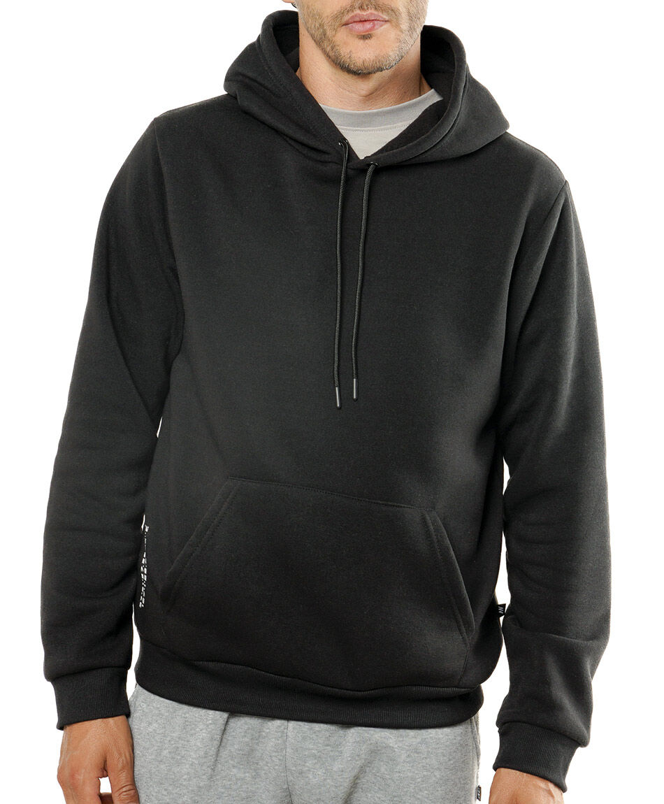 Buzo deportivo hombre liso negro