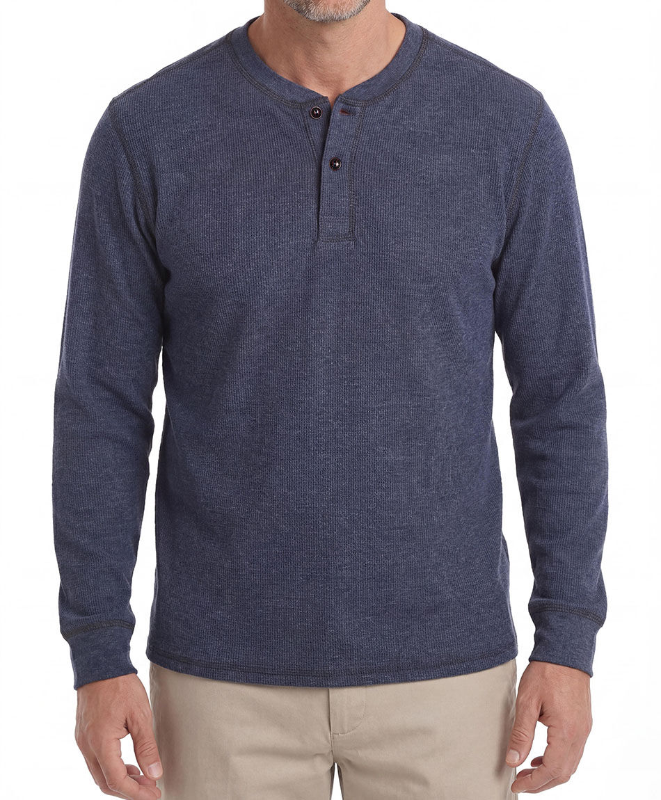 Remera hombre botones azul