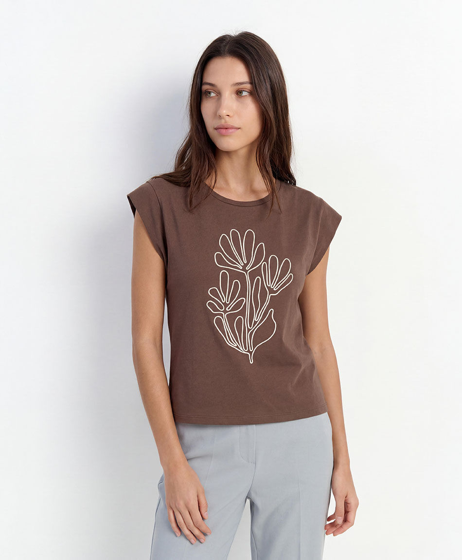 Remera mujer bordado west