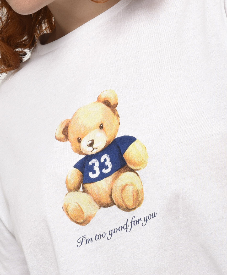 Remera mujer estampada oso teddy