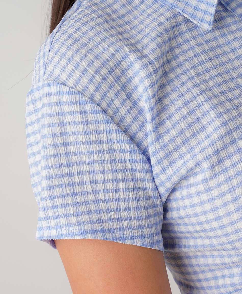 Camisa mujer cuadros lazo