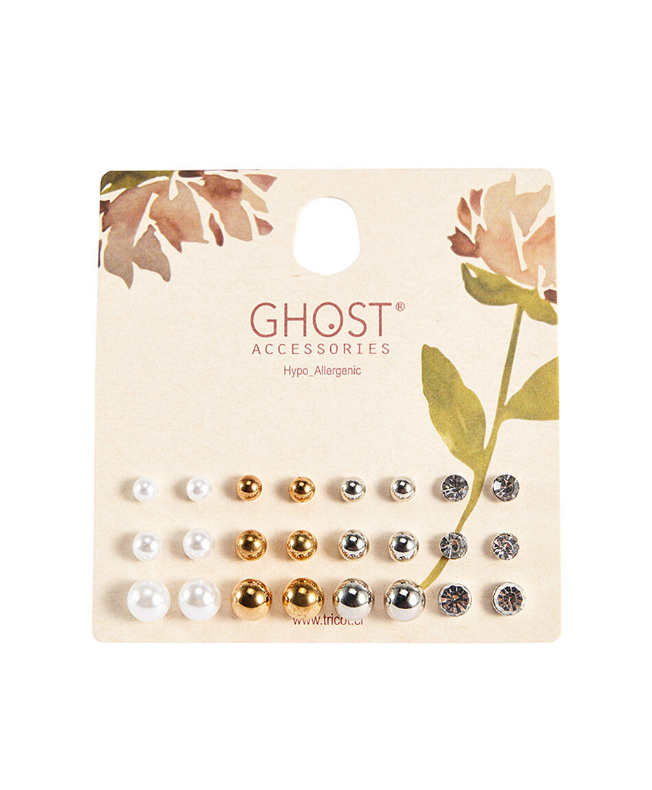 Set 12 aros mujer perlitas