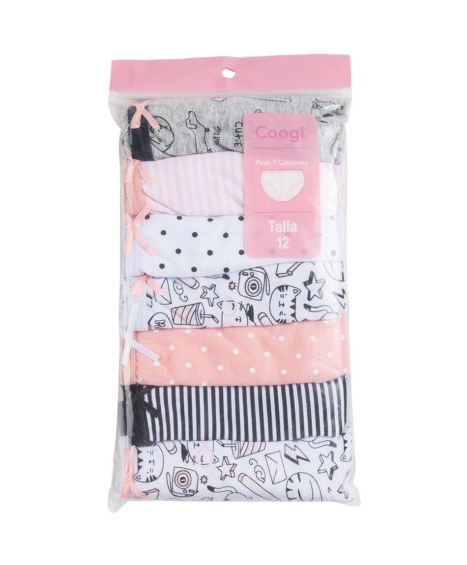 Pack 7 bombachas ni&ntilde;a estampados