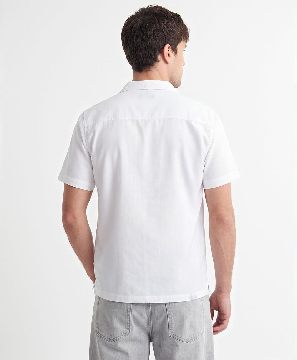 Camisa hombre bordado plantas