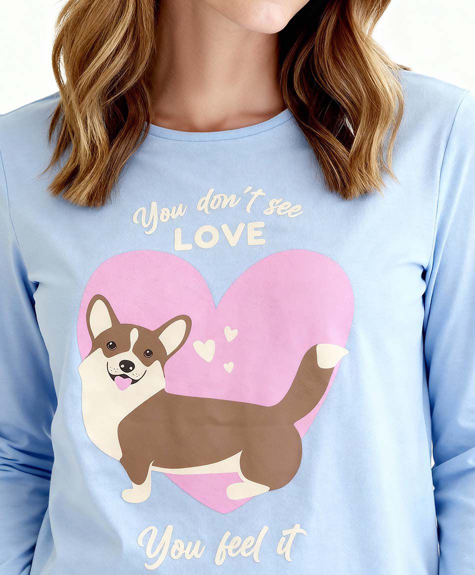 Pijama mujer corgi coraz&oacute;n