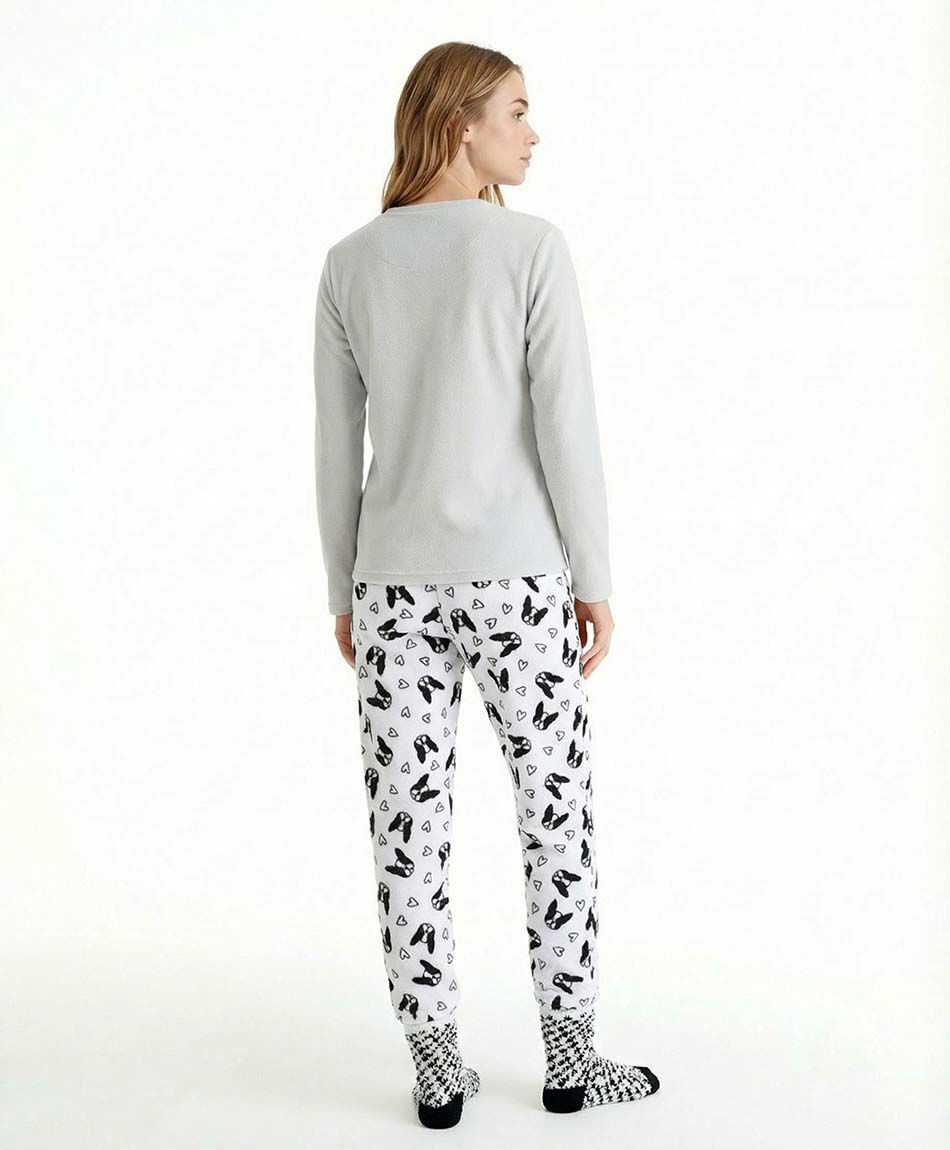 Pack pijama + calcetines mujer polar perrito