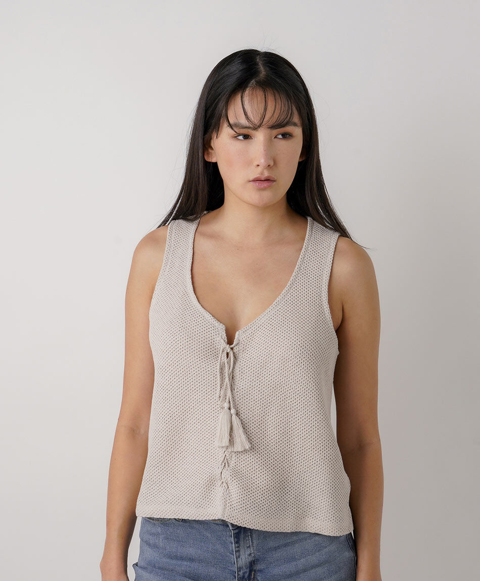 Cardigan mujer estilo chaleco calado