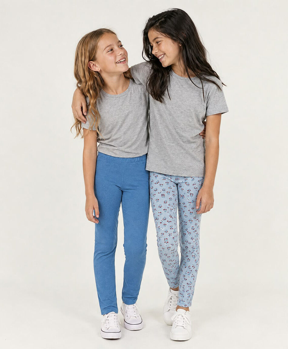 Pack 2 leggins ni&ntilde;a florcitas