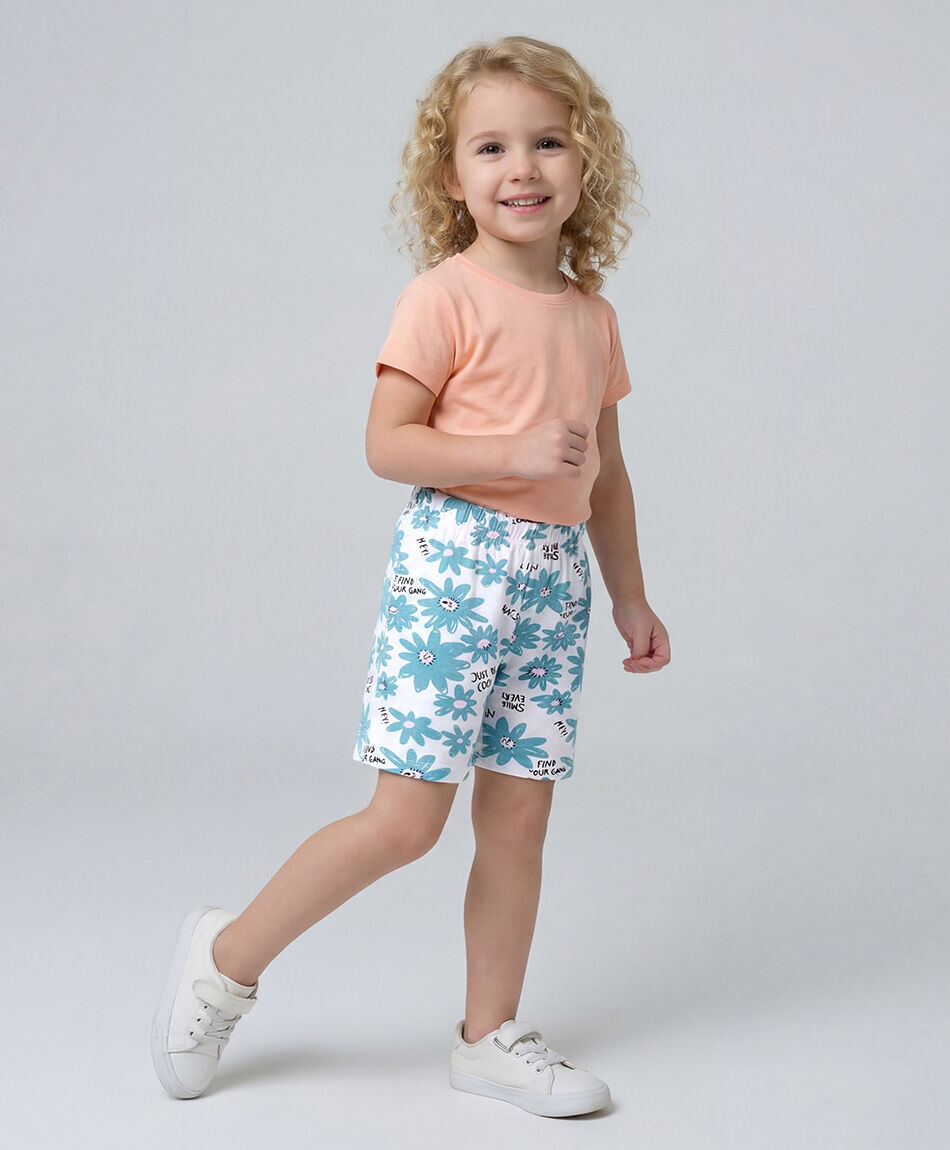 Short ni&ntilde;a biker floreado