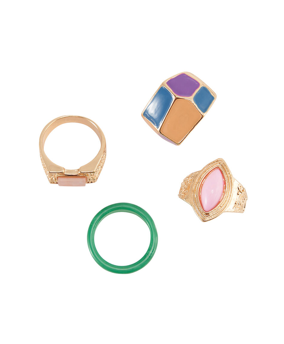 Set anillos mujer mix colores