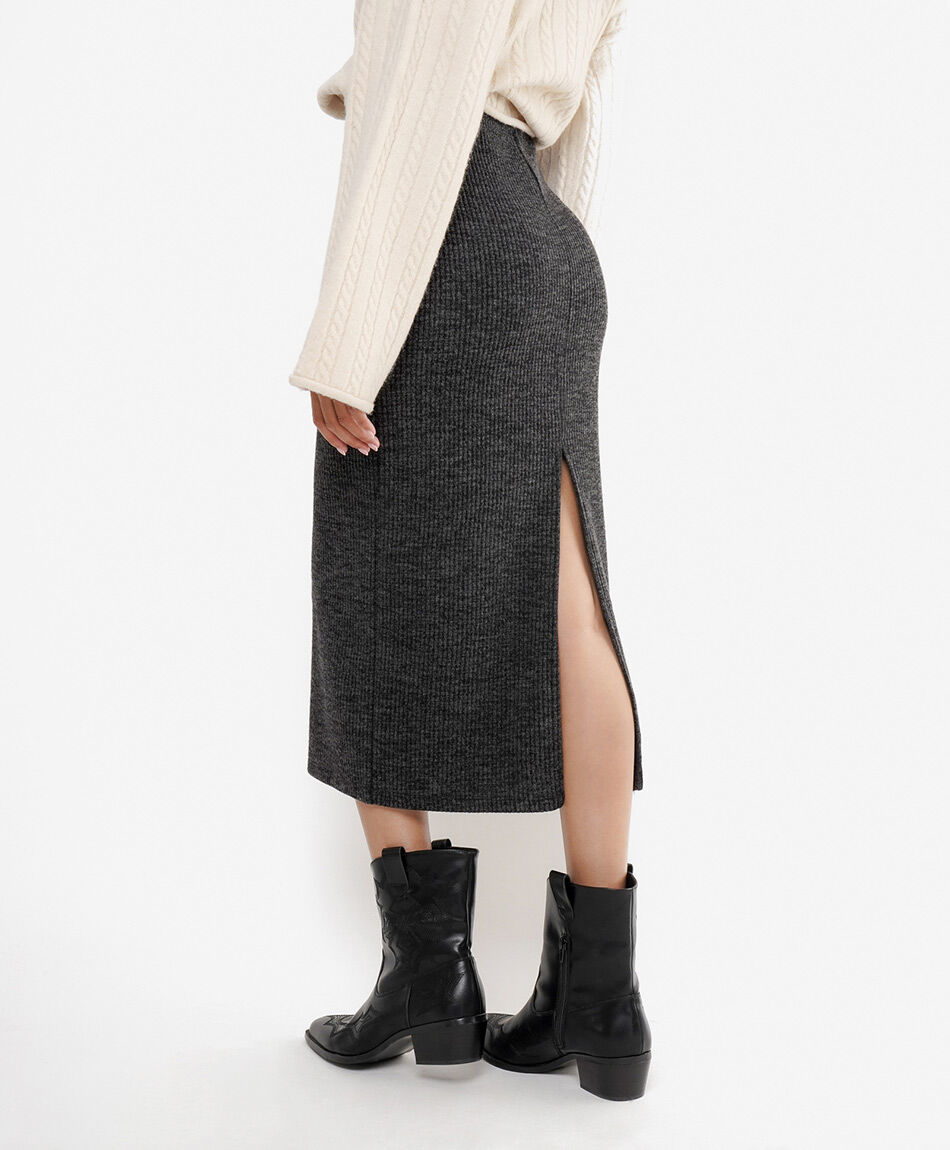 Pollera mujer larga lanosa