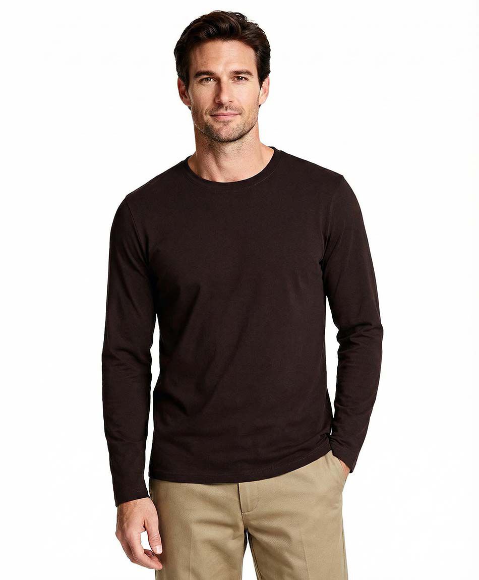Remera hombre manga larga burdeo
