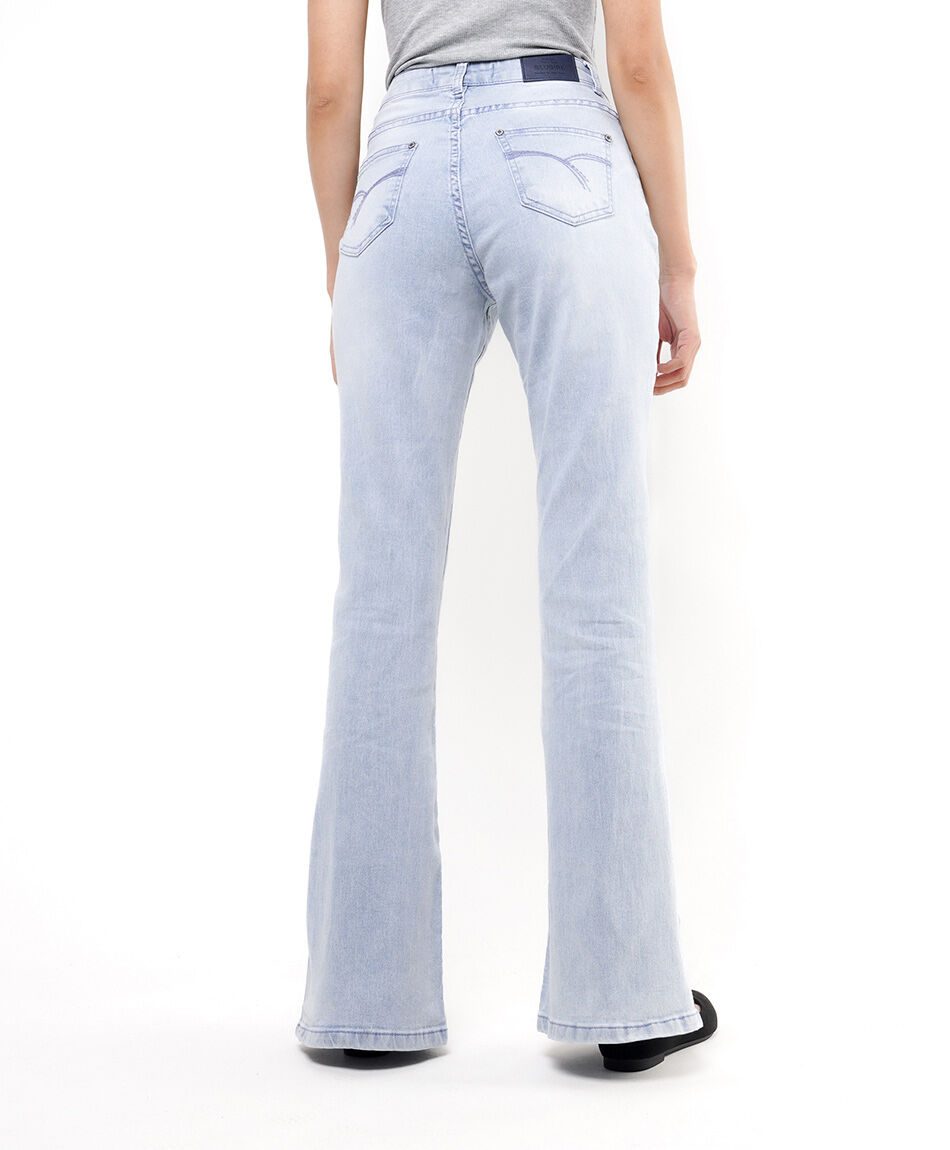 Jeans mujer basta dise&ntilde;o bordado