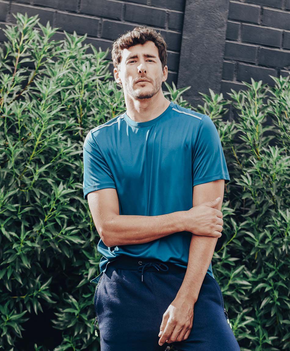 Remera deportiva hombre doble l&iacute;nea