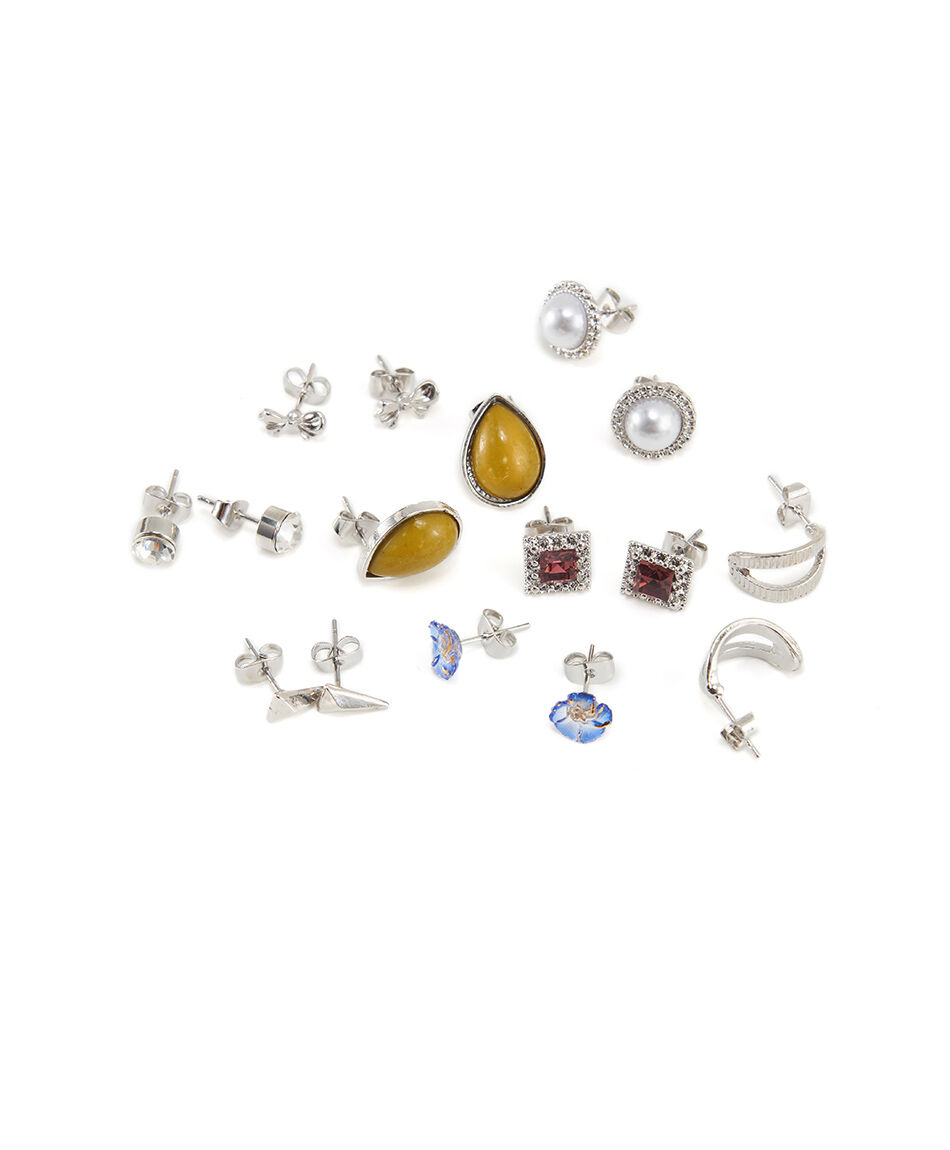 Set aros mujer mix silver