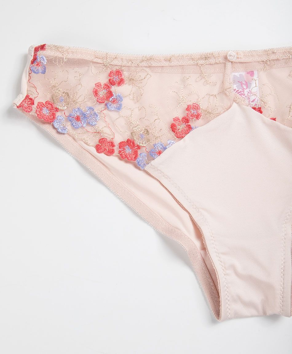 Bombacha bikini mujer mesh mix flores