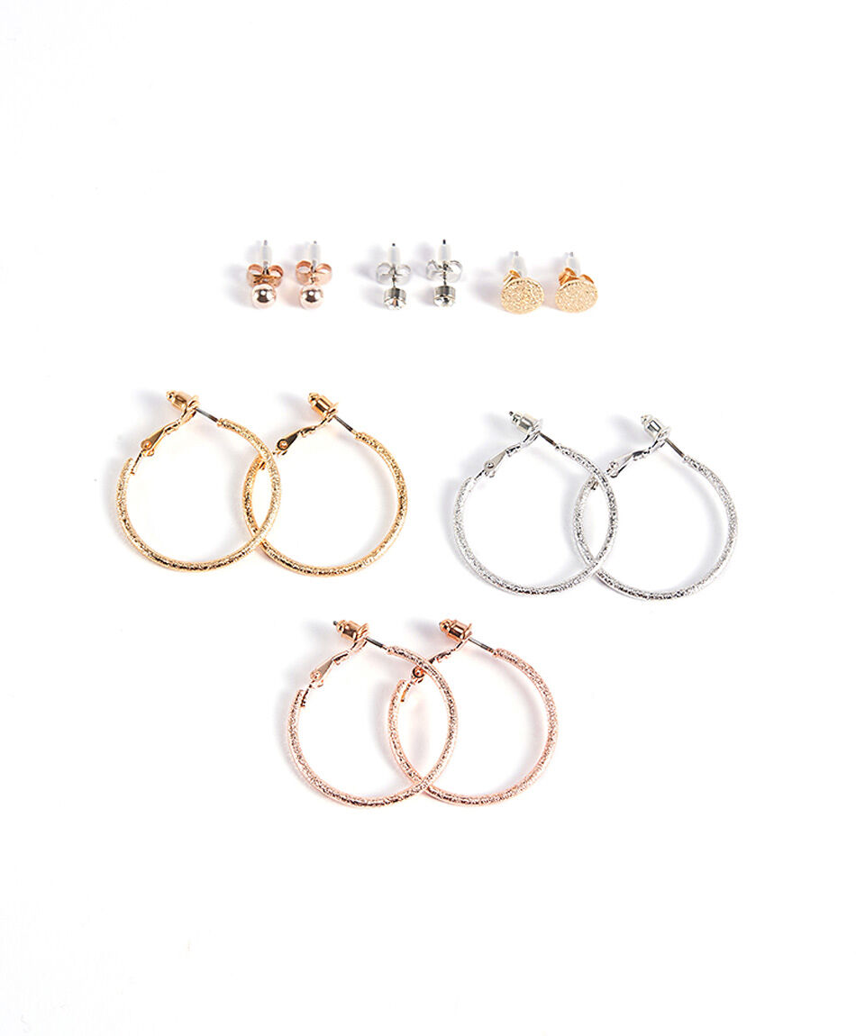 Set 6 aros mujer brillantes