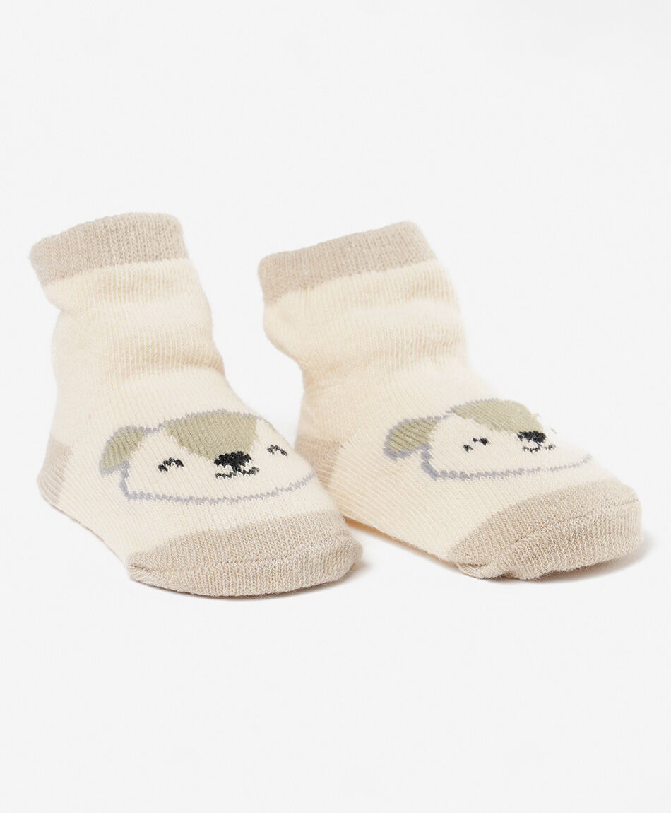 Set gorro + calcetines beb&eacute; animalito