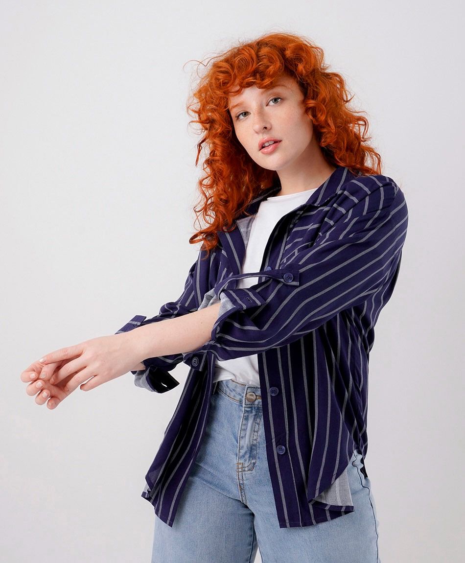 Camisa mujer lineas mix