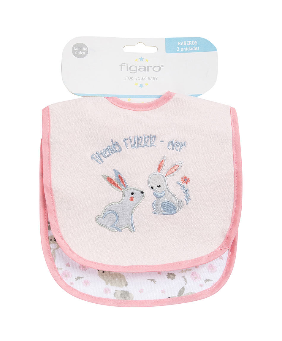 Pack 2 baberos beb&eacute; conejos