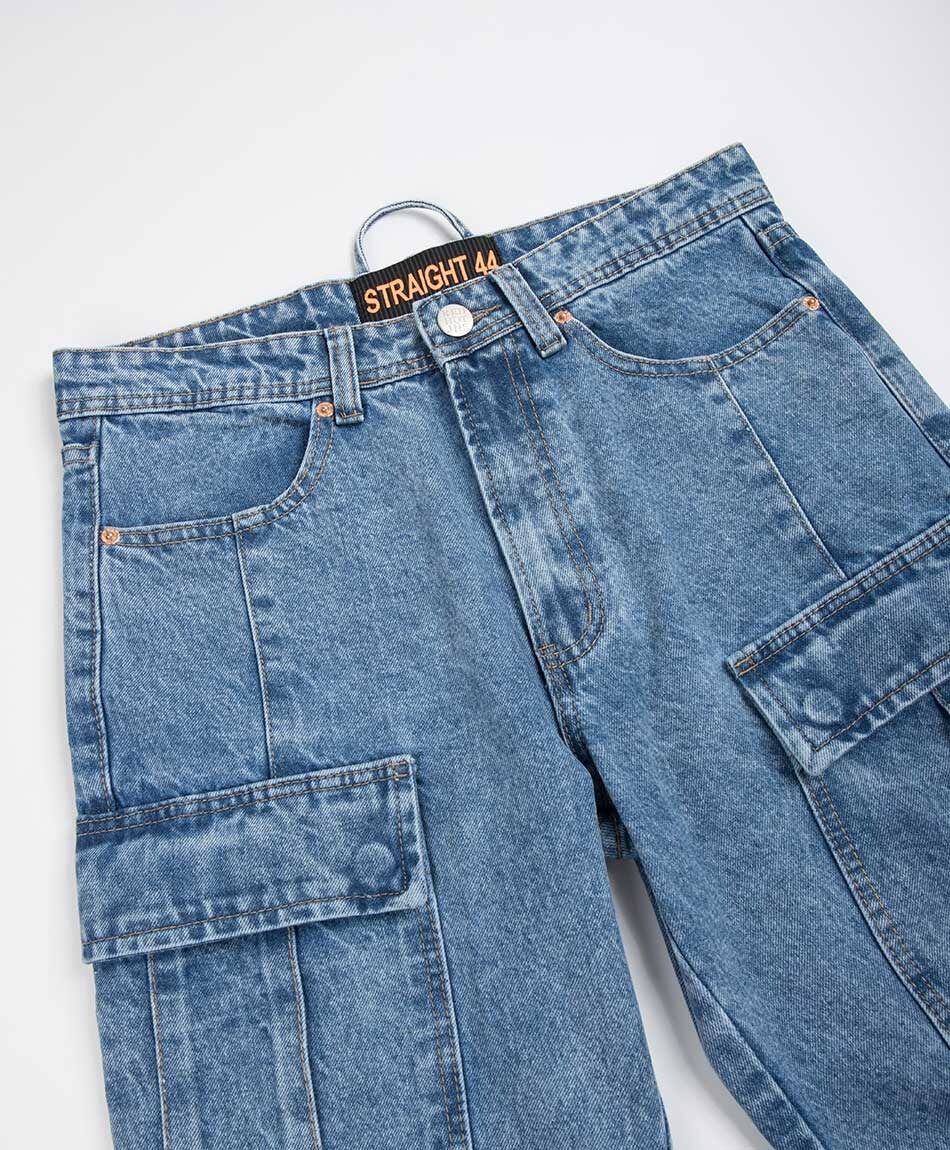 Jeans hombre cargo azul