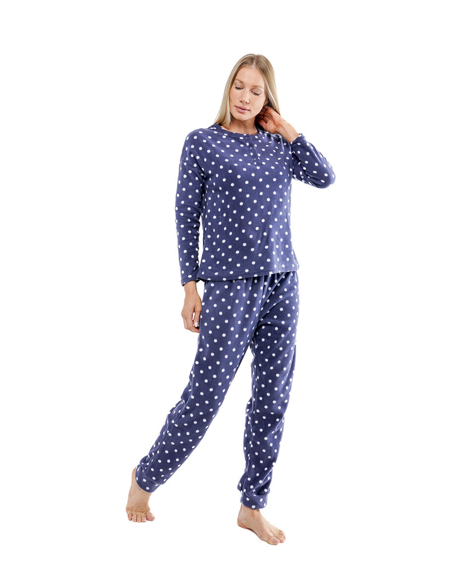 Pijama mujer micropolar puntos