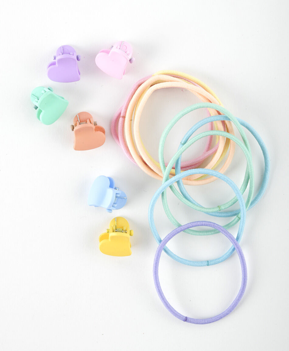 Set colet + pinches colores corazones