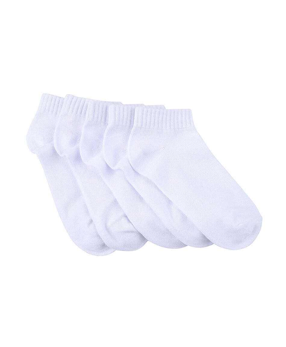 Pack 5 medias escolar algod&oacute;n blanco