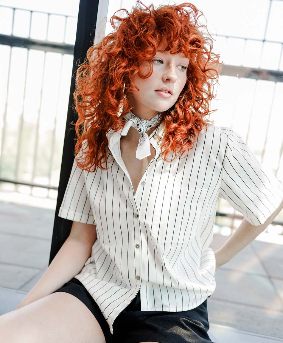 Camisa mujer casual  dise&ntilde;o de rayas