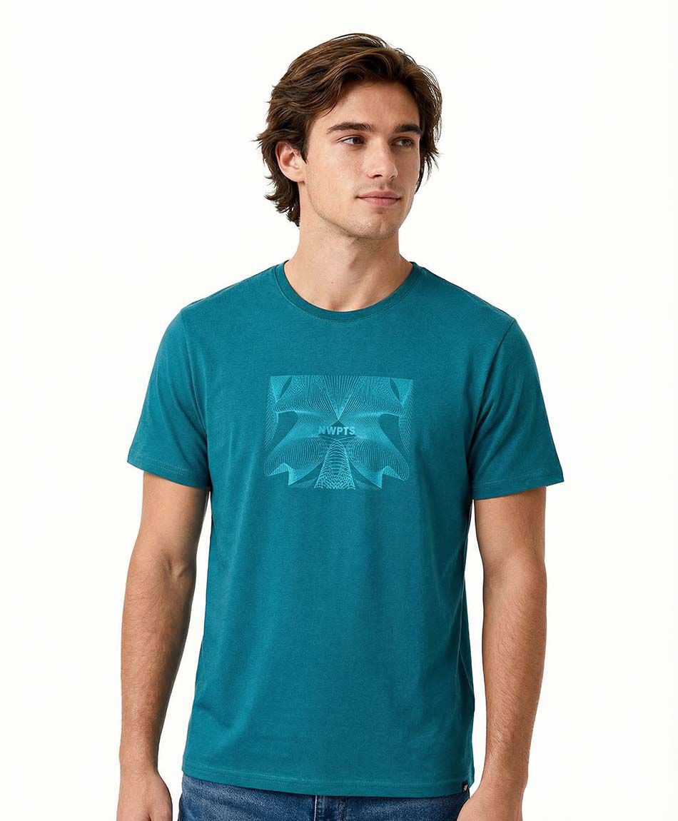 Remera deportiva hombre cuadro ondas