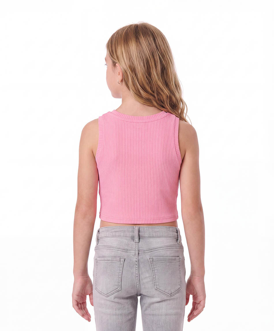 Remera ni&ntilde;a rosada sin mangas
