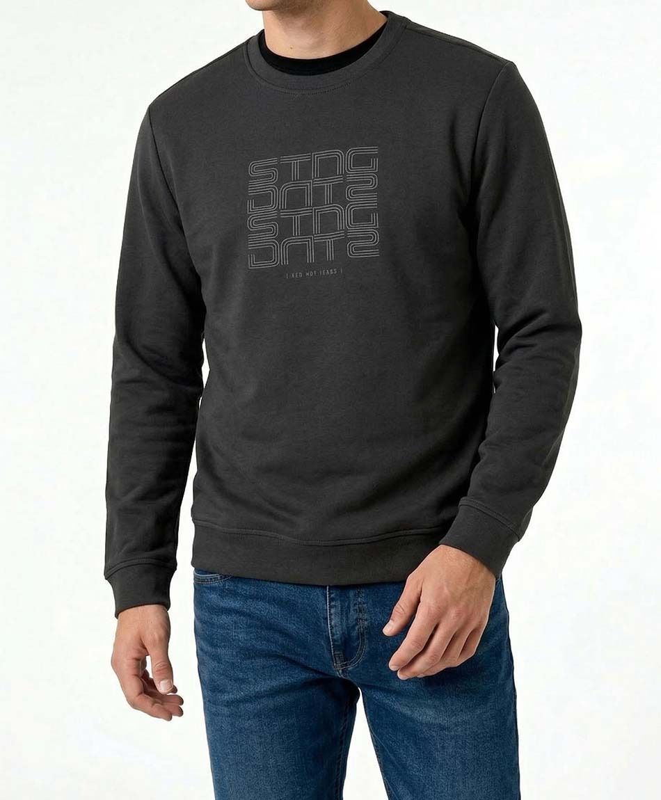 Buzo hombre cuello redondo black