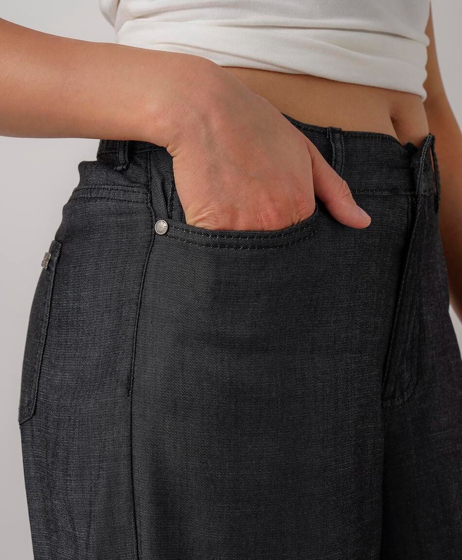 Pantal&oacute;n mujer tencel black