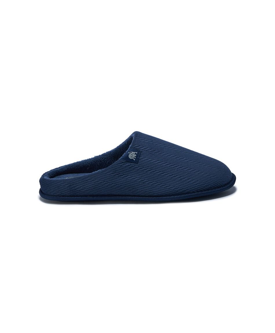 Pantufla hombre cl&aacute;sica azul
