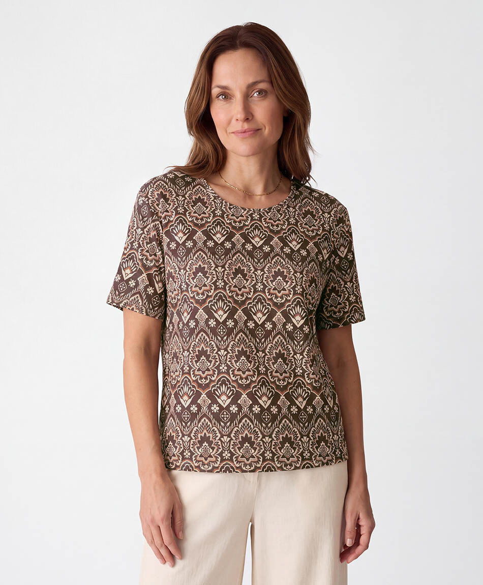 Remera mujer print mixto