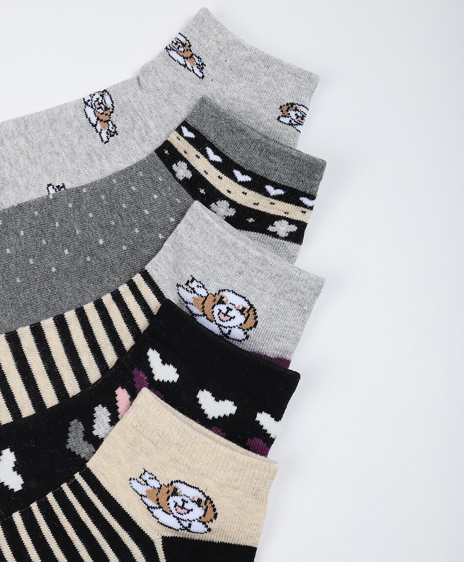 Pack 5 medias mujer mix dise&ntilde;os