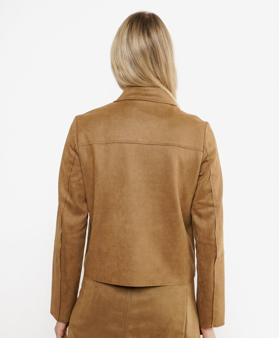 Campera mujer suede triple bot&oacute;n