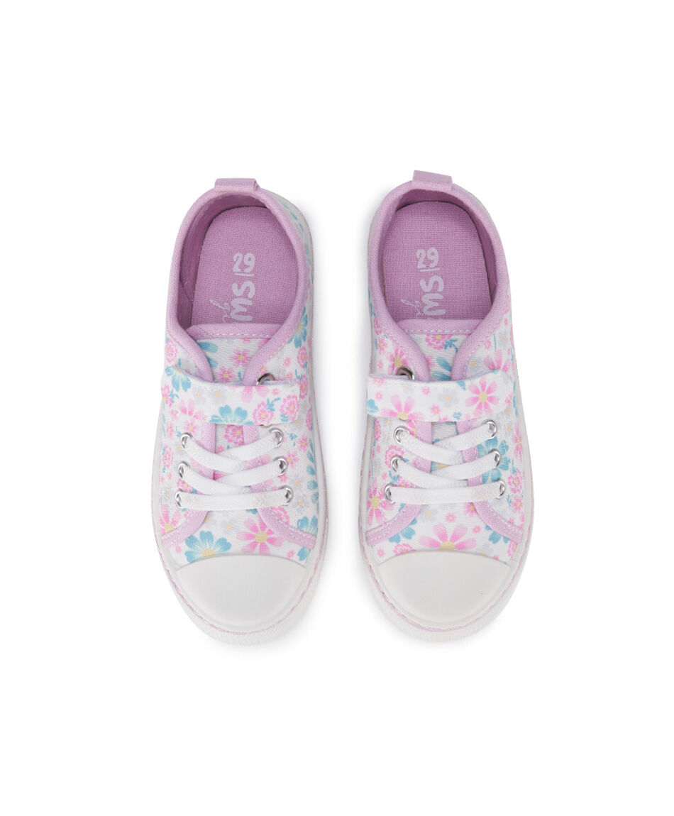 Zapatilla infantil (26 a 31) lona floreada