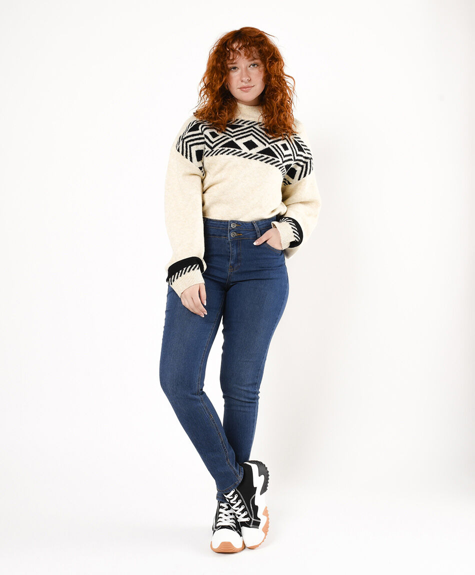 Jeans mujer pretina doble skinny fit