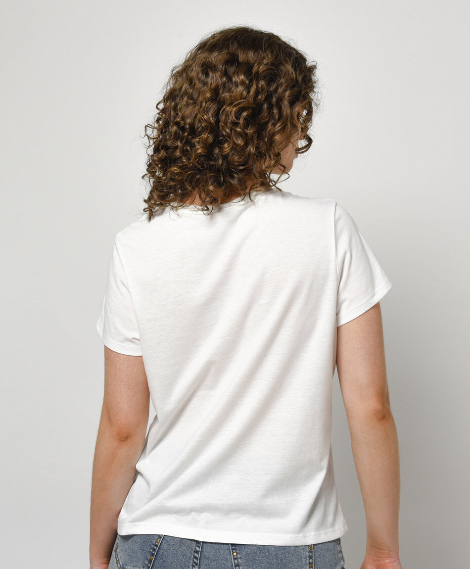 Remera mujer bordada lively