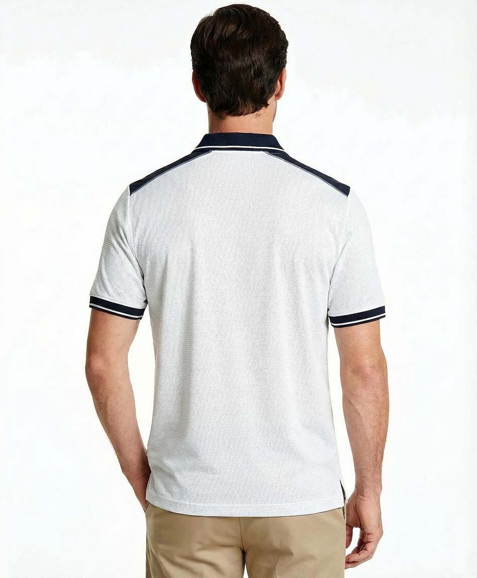 Remera hombre cuello polo black and white