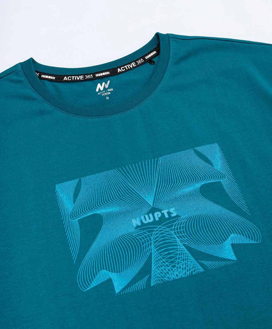 Remera deportiva hombre cuadro ondas