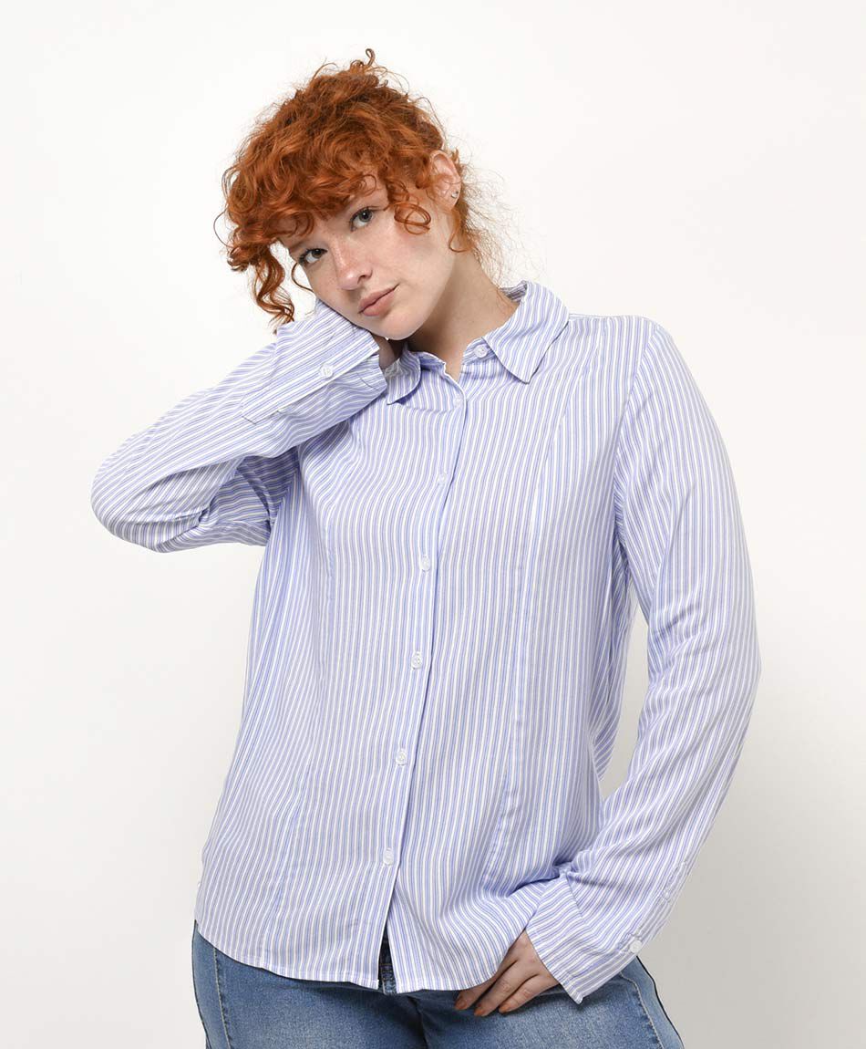 Camisa mujer rayas manga ancha